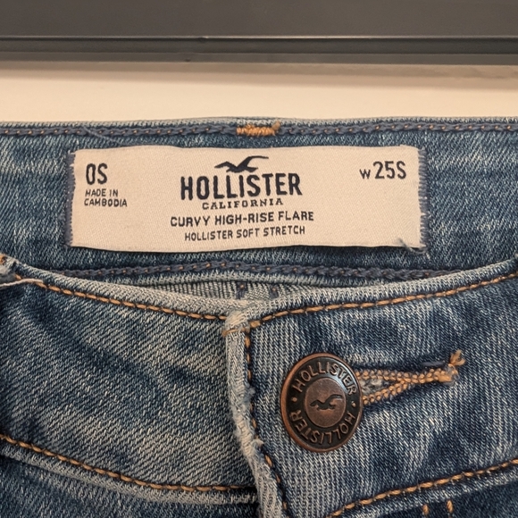 Hollister Distressed Blue Flare Jeans - Picture 2 of 8